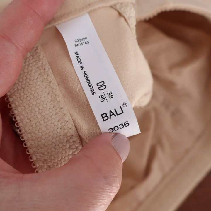 Bali Double Support Cotton Blend Wireless Bra Womens 38DD Soft Taupe Stretch