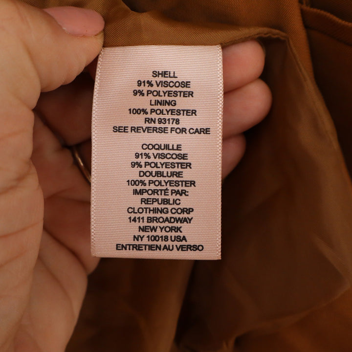 Philosophy Republic Clothing Camel Brown Open Front Blazer Jacket Large