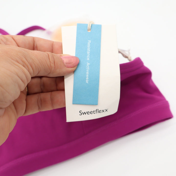 Sweetflexx Sports Bra Womens L Resistance Activewear Purple Cross-back New