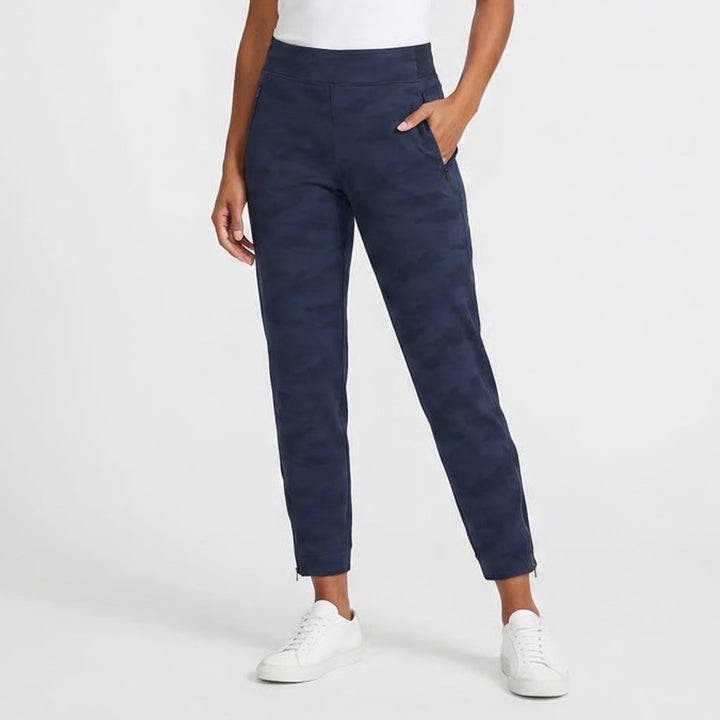 Athleta Venice Jogger Navy Blue Camo Ankle Zip Pants 6P Petite