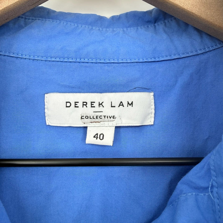 Derek Lam Collective Blue Tie Dye Tiered Shirt Dress Midi Size 40