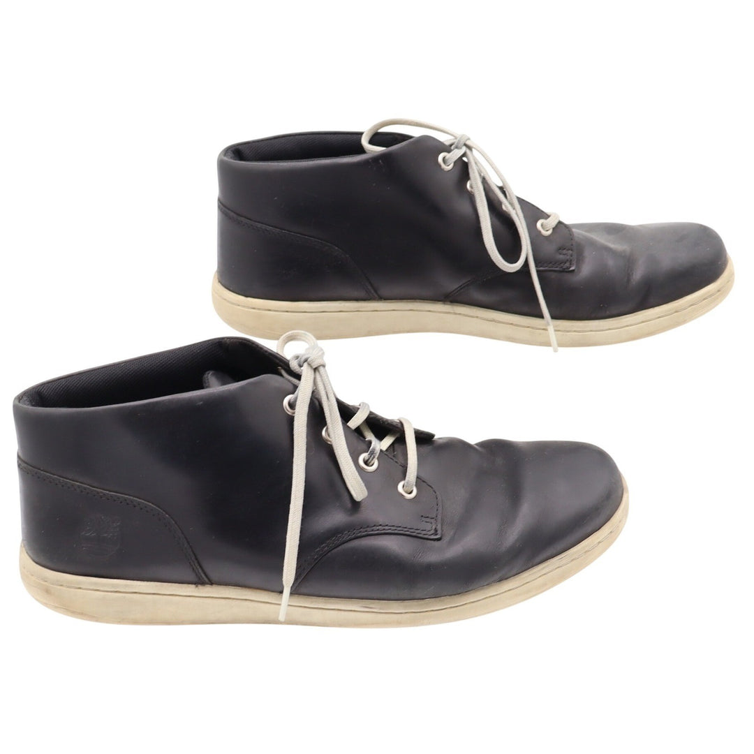 Timberland Sneakers Mens 10W Black Leather Chukka Mid Top Good