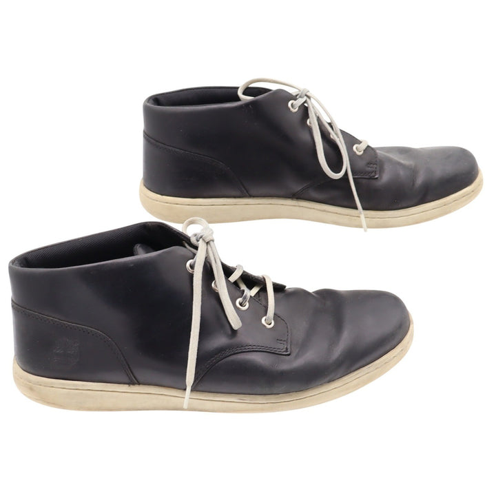 Timberland Sneakers Mens 10W Black Leather Chukka Mid Top Good