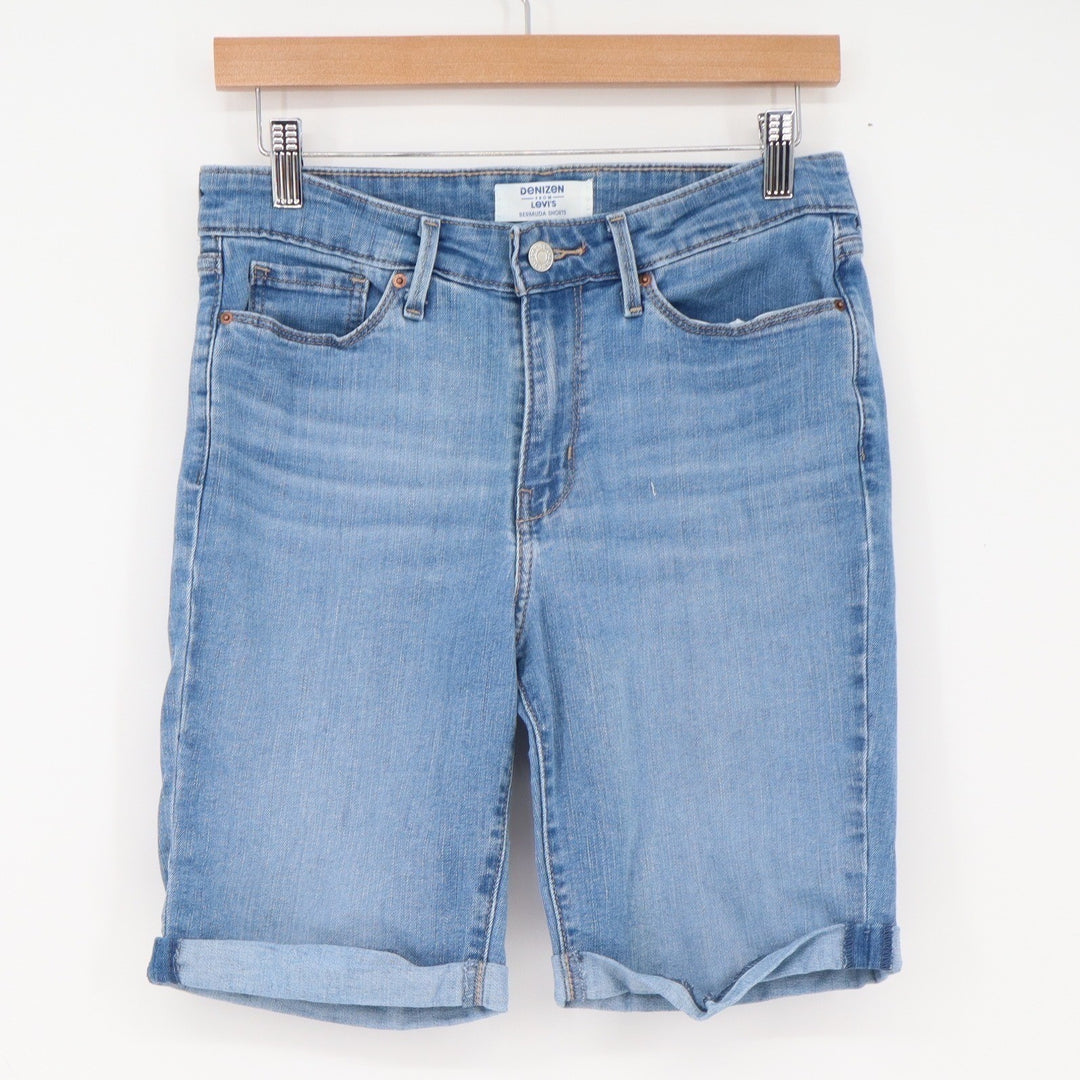 Denizen from Levi's Shorts Women's 6 Bermuda Blue Mid Rise Excellent