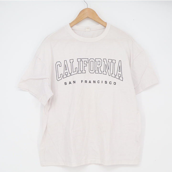 SHEIN T-Shirt Womens M California San Francisco Off-White Graphic Oversized EX