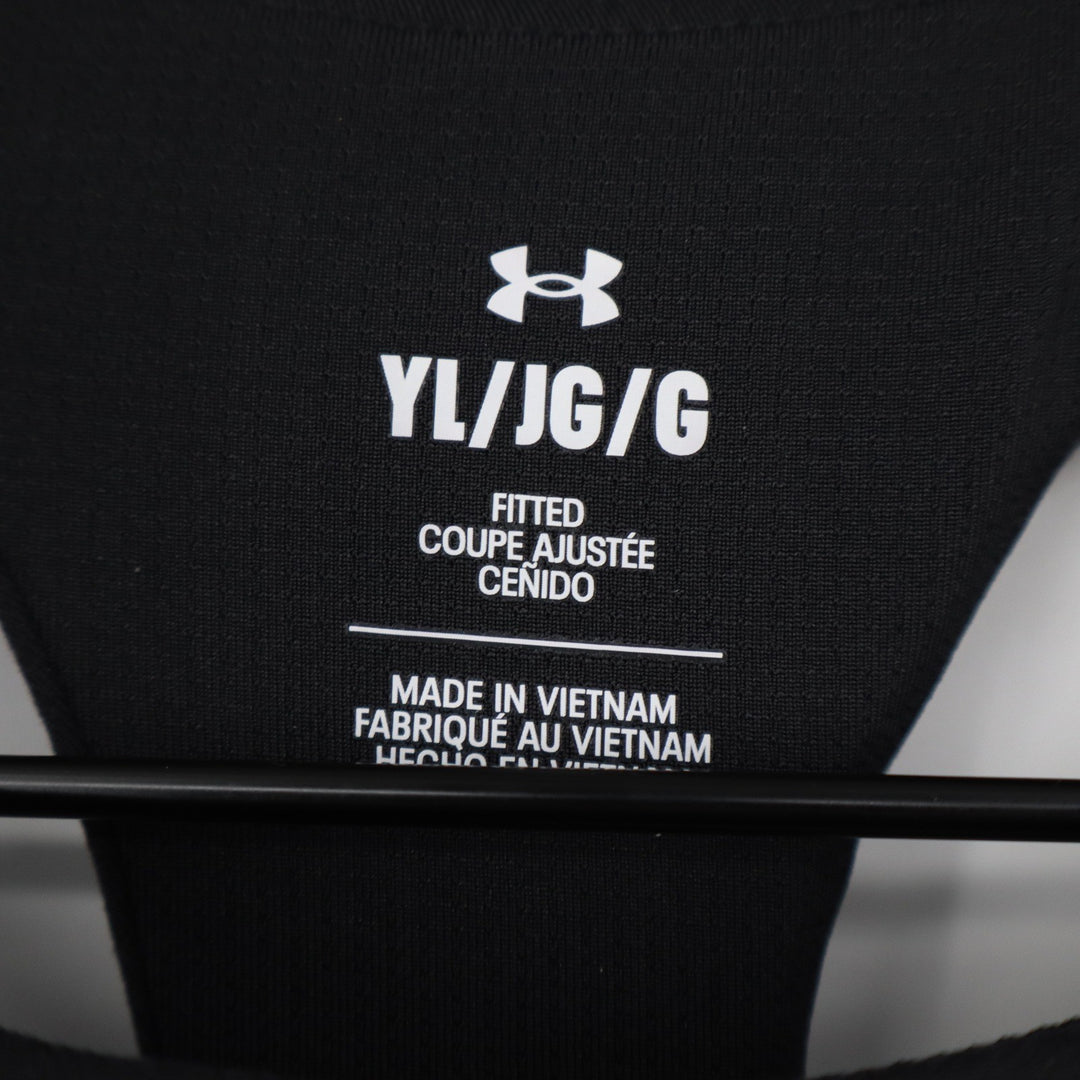 Under Armour Girls Motion Crop Tank Top Black Youth Large YL New