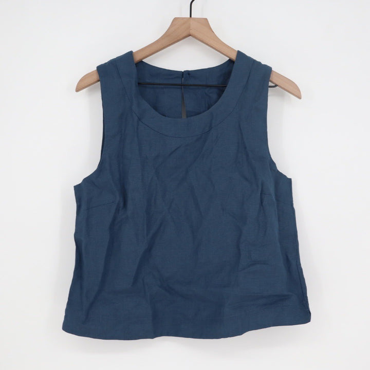 American Giant Linen Sleeveless Navy Blue Tank Top Size M