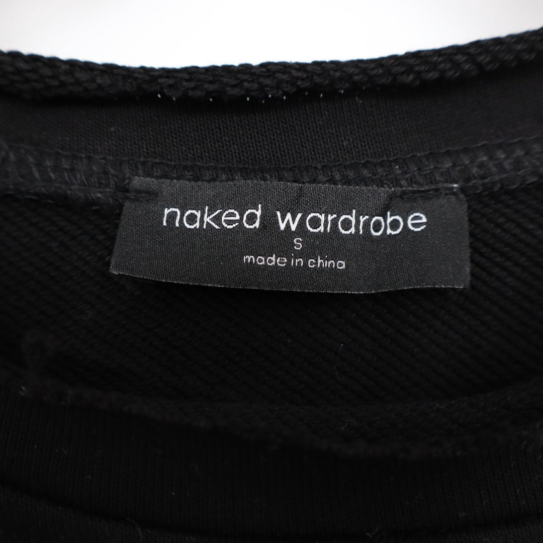 Naked Wardrobe Black Sweatshirt Jogger Set Women's Small Oversized Fleece