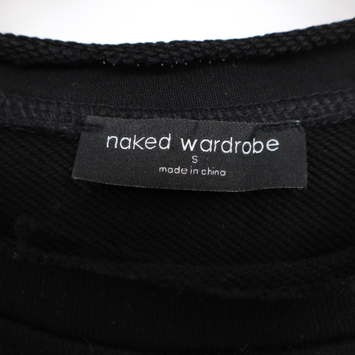 Naked Wardrobe Black Sweatshirt Jogger Set Women's Small Oversized Fleece
