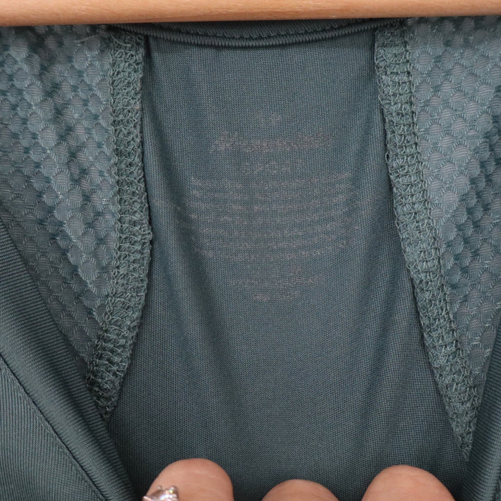 Aeropostale Womens AERO Mesh Back V-Neck Activewear T-Shirt Teal Green Size S