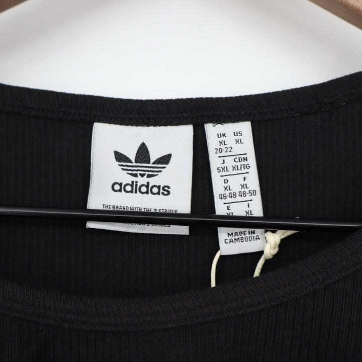 Adidas Originals Womens ESS CROP LS Ribbed Long Sleeve Crop Top Black XL