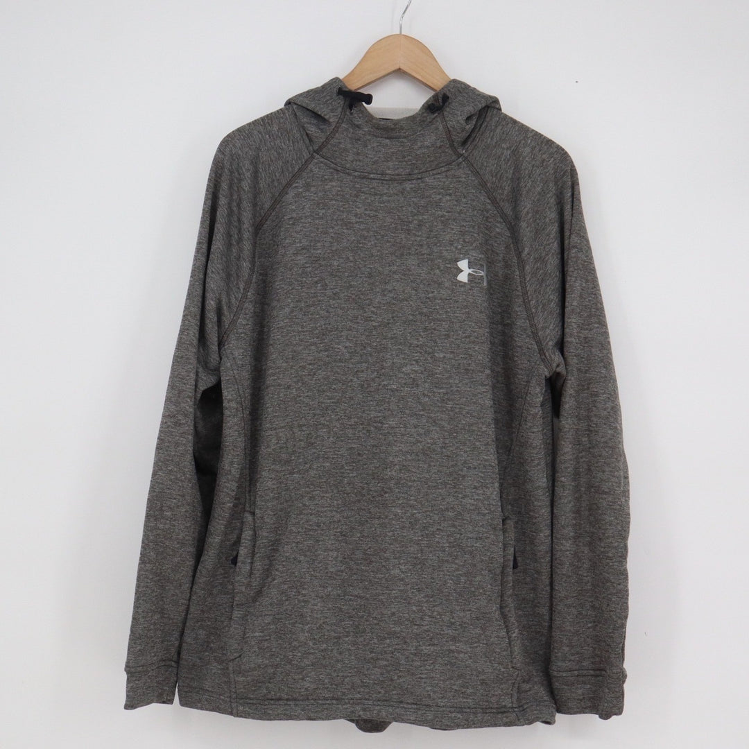 Under Armour Mens ColdGear Fitted Hoodie Charcoal Grey Heathered Large