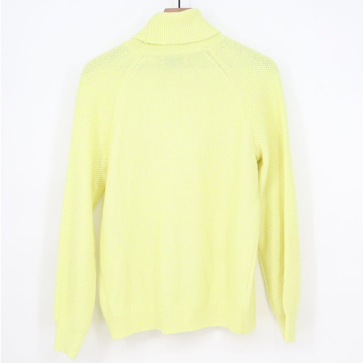 LOFT Womens Neon Yellow Turtleneck Raglan Sleeve Knit Sweater Size L
