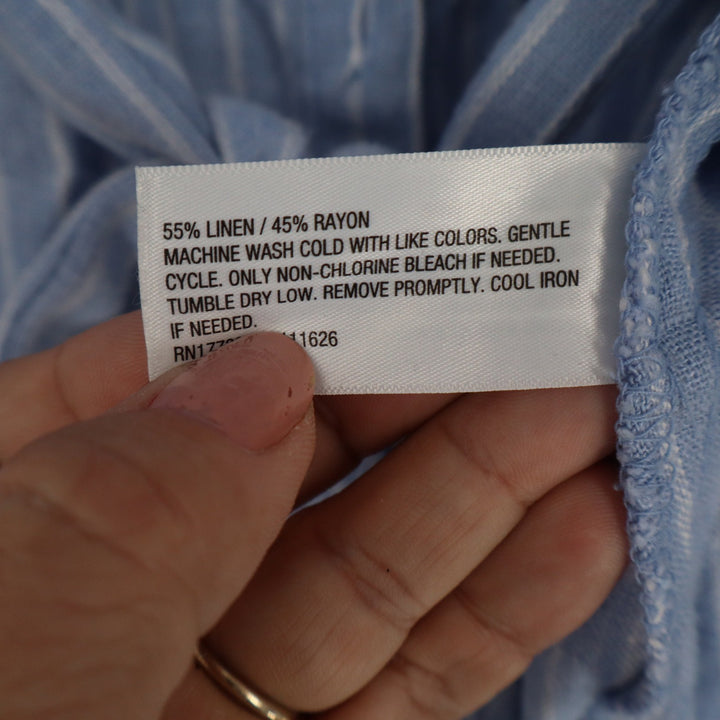 Isabel by Ingrid & Isabel Blue White Striped Linen Blend Maternity Tunic Large