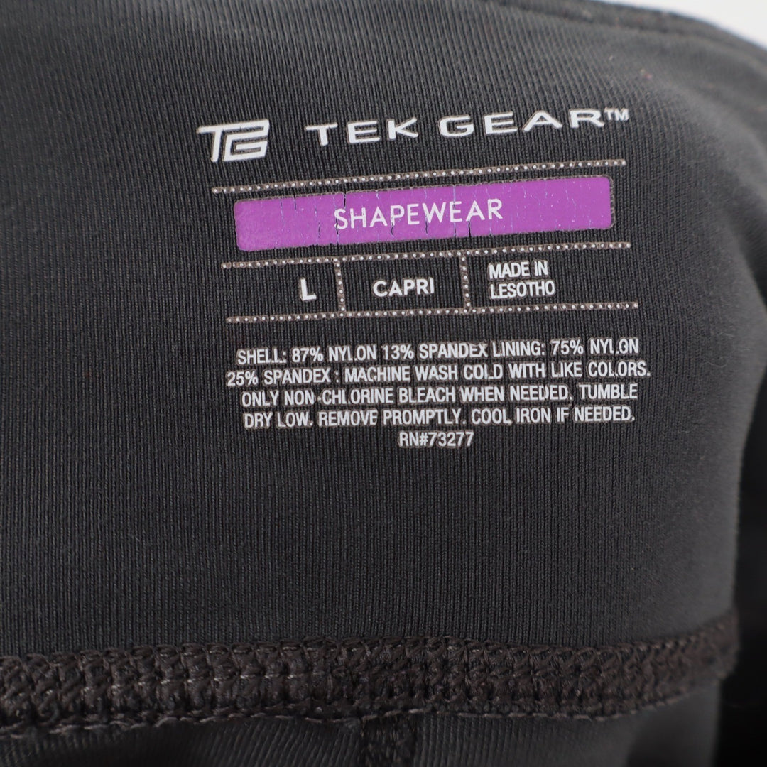 Tek Gear Shapewear Capri Leggings Womens Large Charcoal Gray Active Yoga Pants
