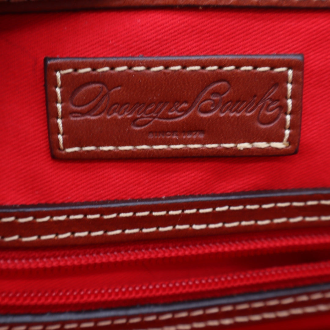 Dooney & Bourke Satchel Womens Medium Zip Zip Pebbled Leather Orange Excellent