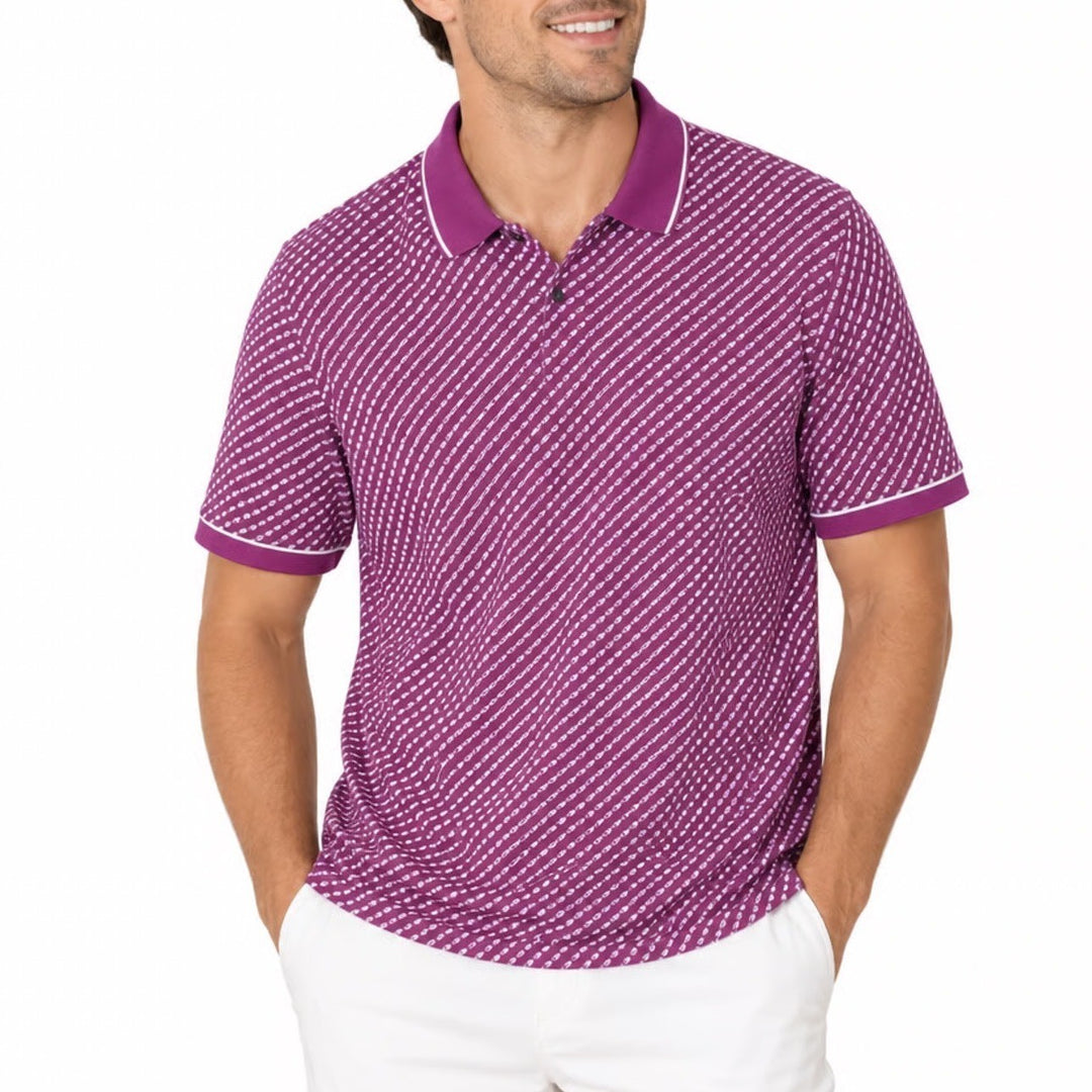 VRST Mens XXL Contrast Printed Golf Polo Black Cherry NWT