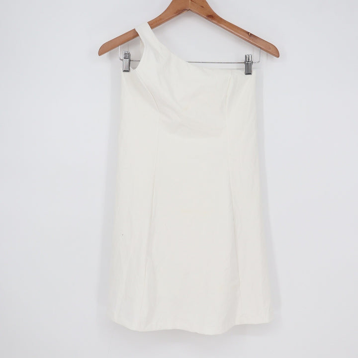 Outdoor Voices White One Shoulder Exercise Dress Small Asymmetrical Mini 7904