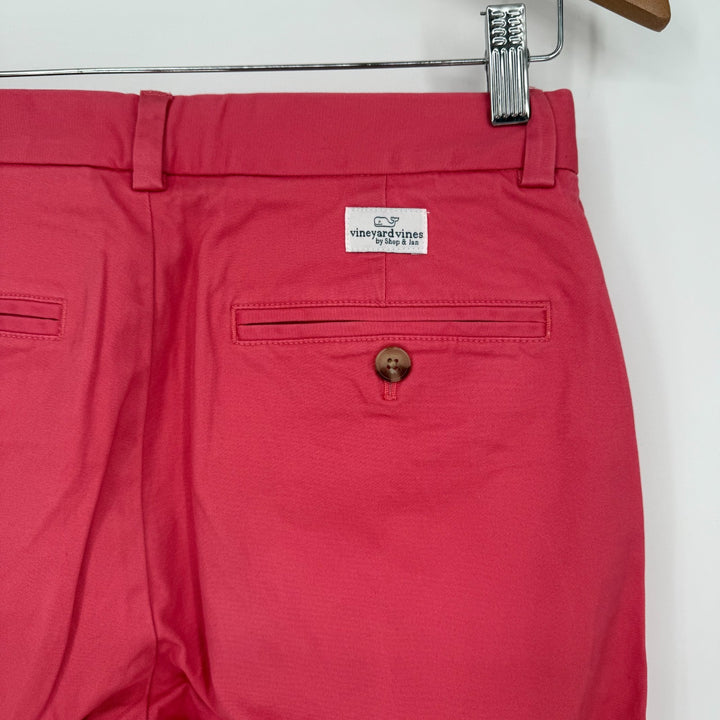 Vineyard Vines Chino Shorts Womens 28 Coral Red Cotton Stretch Outdoor Logo