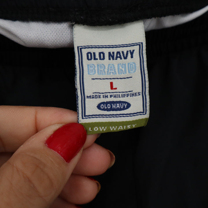 Old Navy Brand Women's Low Waist Dolphin Shorts Black Blue Trim Size L