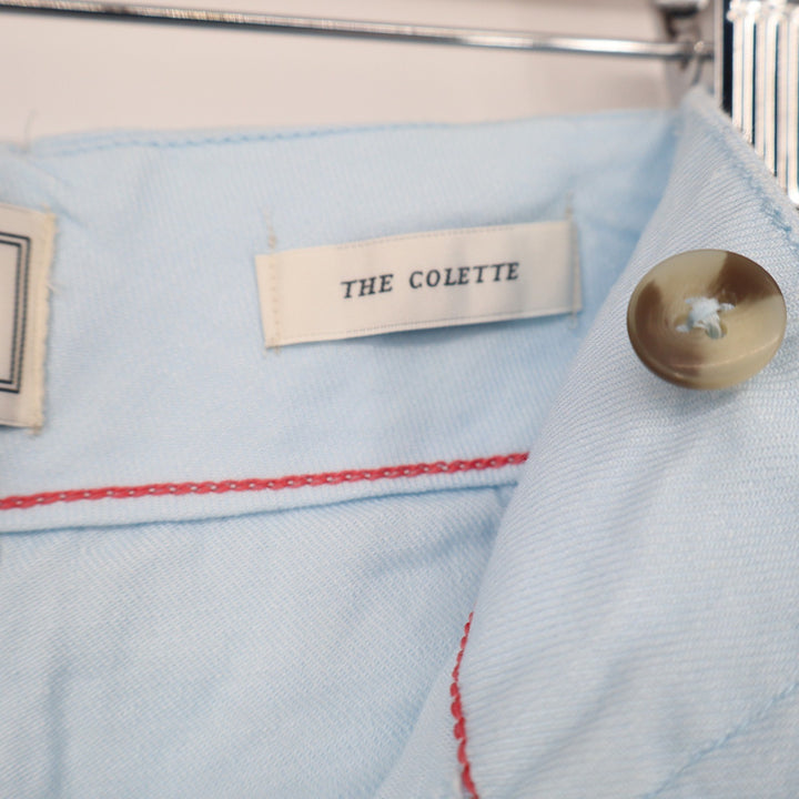 Maeve Linen Pants Womens 28 The Colette Light Blue Wide Leg Patch Pocket