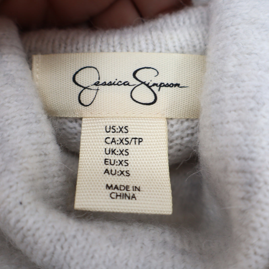 Jessica Simpson Womens XS Cowl Neck Sweater Heather Alpaca Blend Pullover