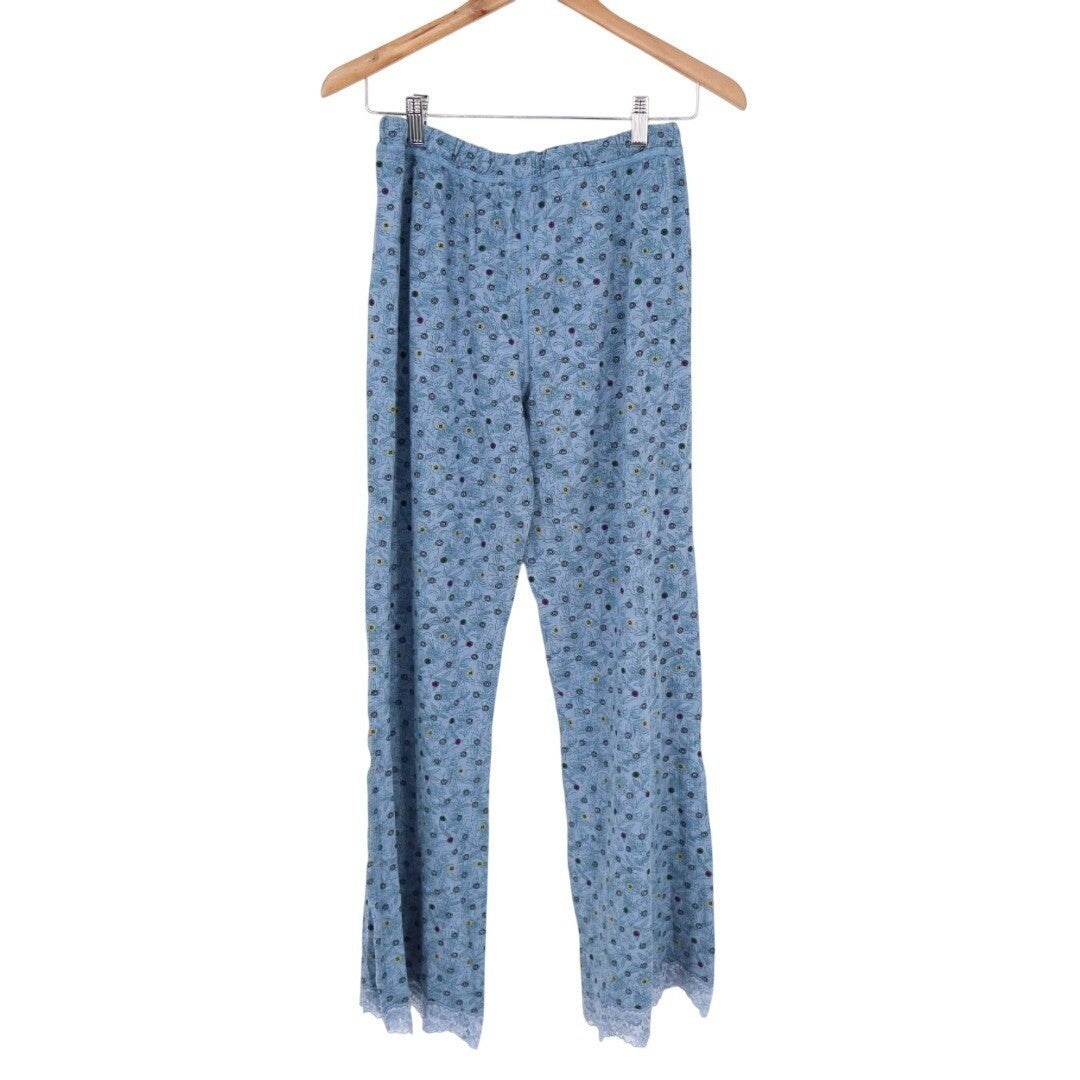 Free People Intimates Pajama Pants Womens W26 Blue Floral Stretch Drawstring
