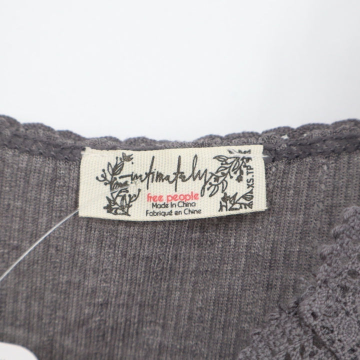 Intimately Free People Only You Tank Top Womens M Heather Grey Wide Strap Ribbed