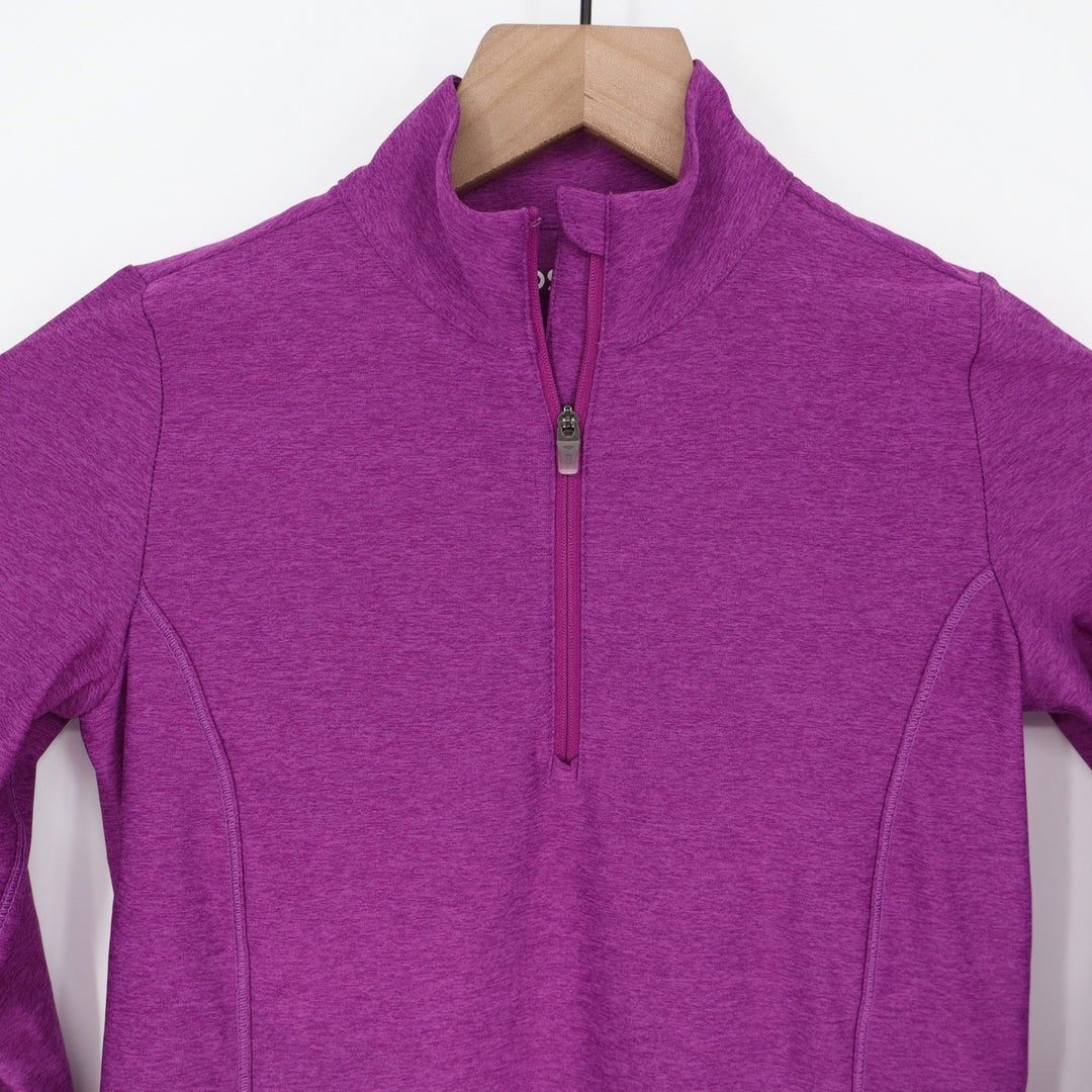DSG Girls Movement LS 1/4 Zip Pullover Vibrant Violet Heather Size S 8-9