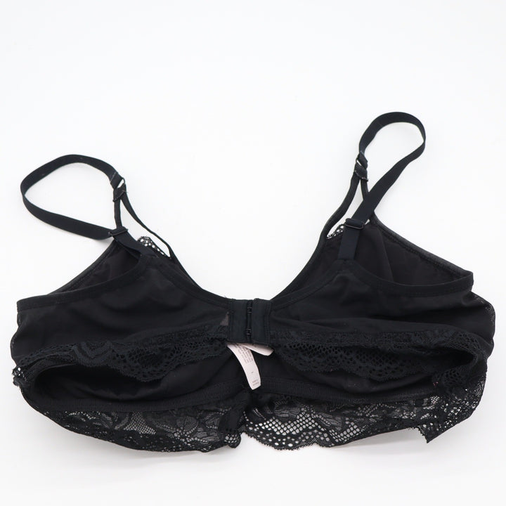 Auden Bralette Womens L Lightly Lined Lace Longline Black Adjustable Excellent
