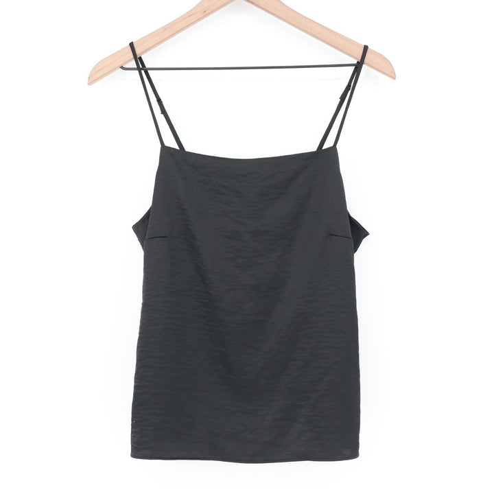 Auden Cami Pajama Top Womens Medium Black Square Neck Spaghetti Strap Sleepwear