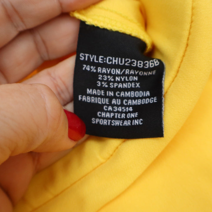 Jules & Leopold Yellow Scalloped Hem Shorts Womens Medium Stretch Mid