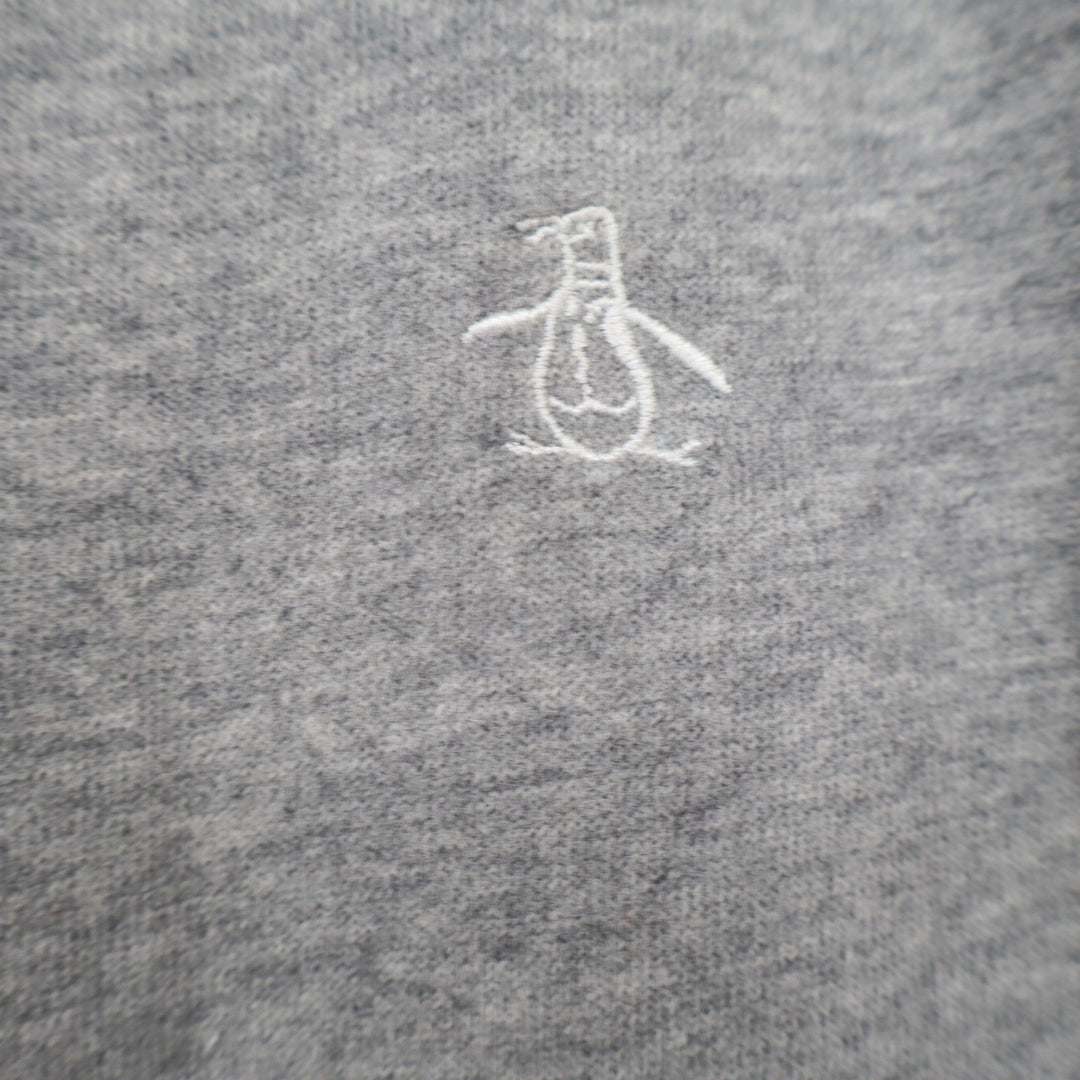 Original Penguin T-Shirt Mens XL Short Sleeve Gray Contrast Tipping Excellent