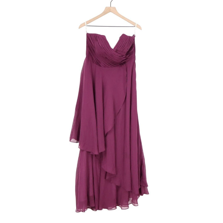 Lulus Revered Elegance Maxi Dress Womens XL Purple Lined Pleated Strapless Party
