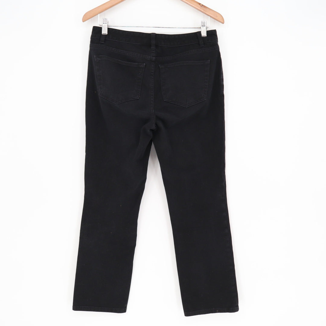 Chaps Womens Black Straight Leg Stretch Pants Size 6 Mid Rise 5-Pocket Casual