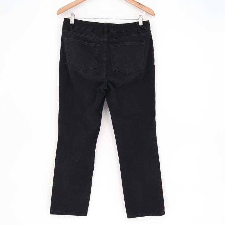 Chaps Womens Black Straight Leg Stretch Pants Size 6 Mid Rise 5-Pocket Casual