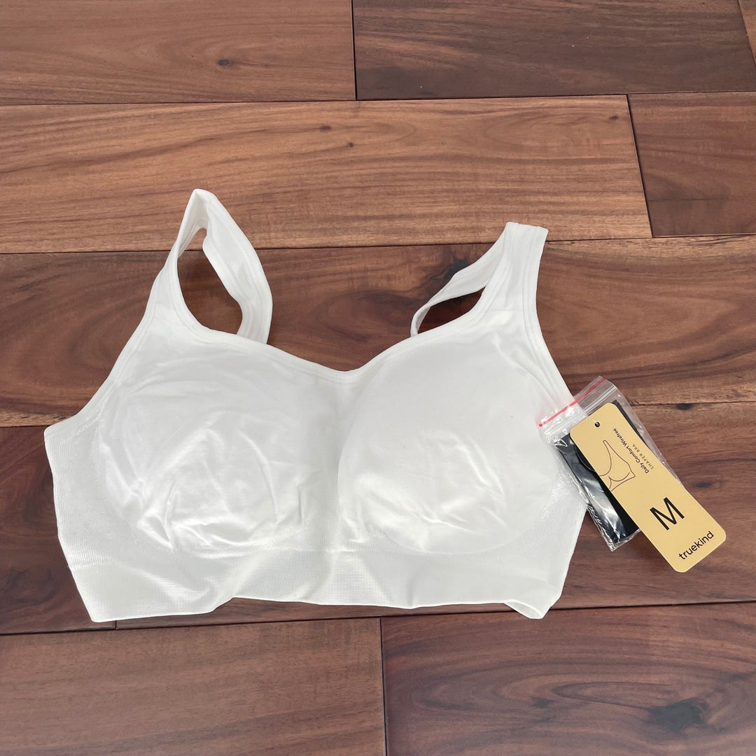 truekind Daily Comfort Wirefree Shaper Bra White Medium Support Everyday Wear