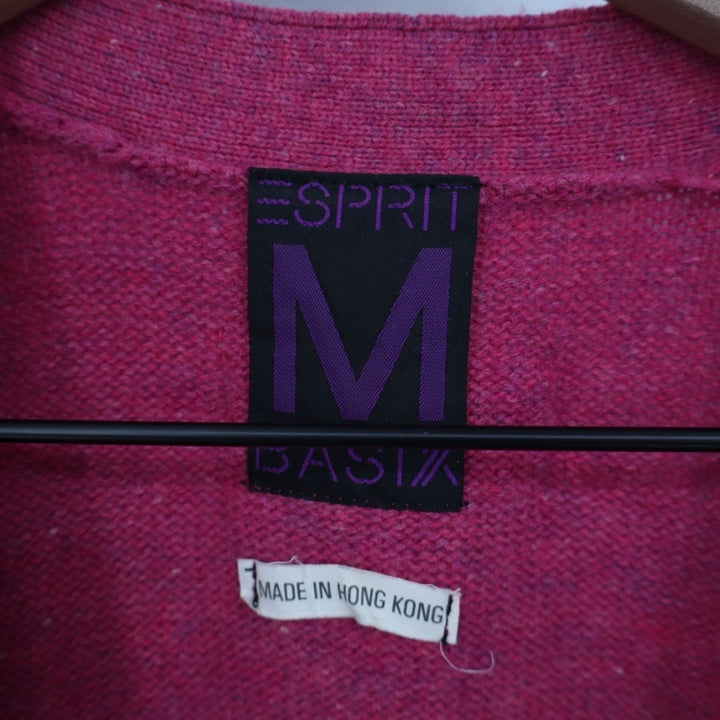Esprit Cardigan Sweater Womens Pink wool Front Pockets Long Sleeve Winter Wear