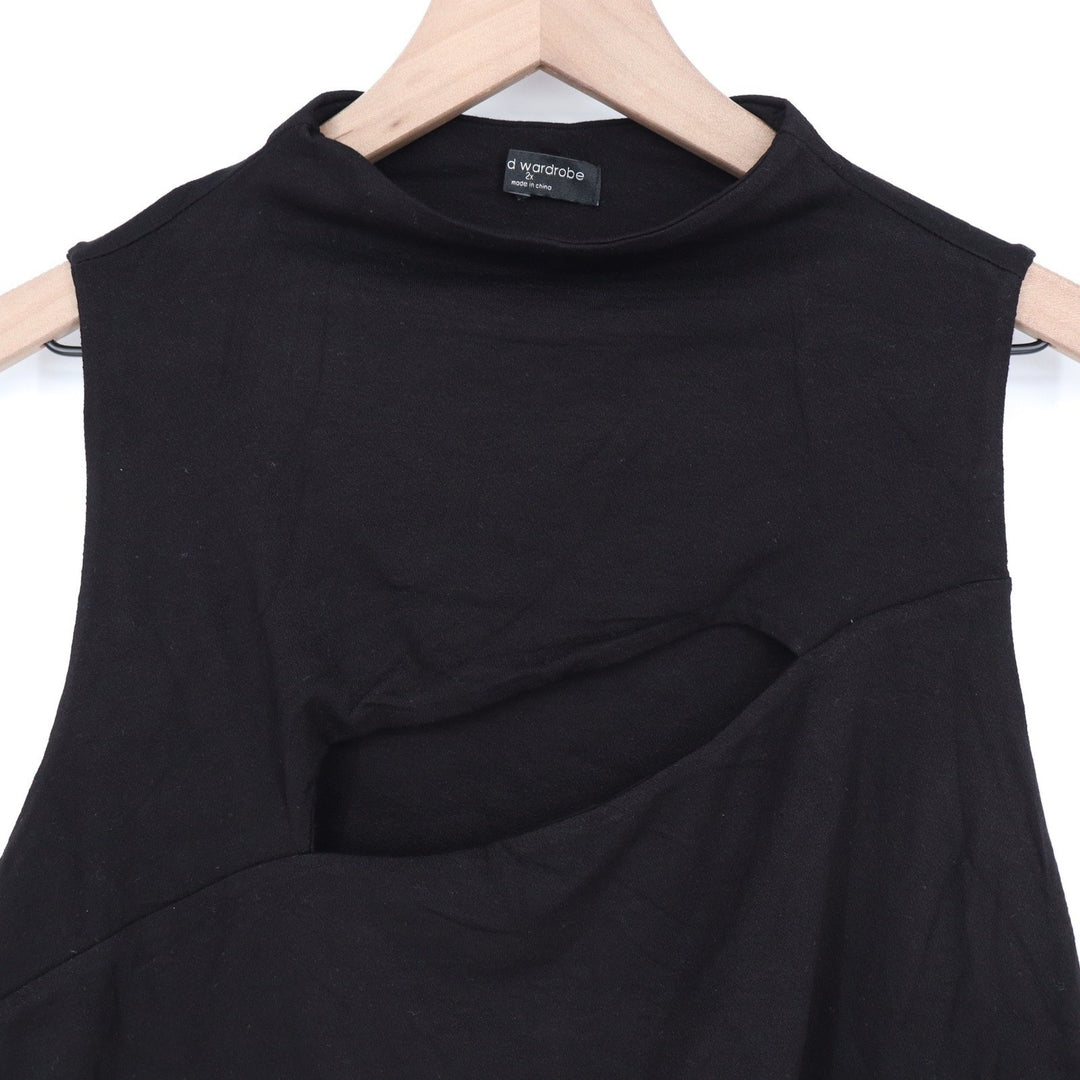 Naked Wardrobe Mens 2X Black Mock Neck Sleeveless Cutout Top