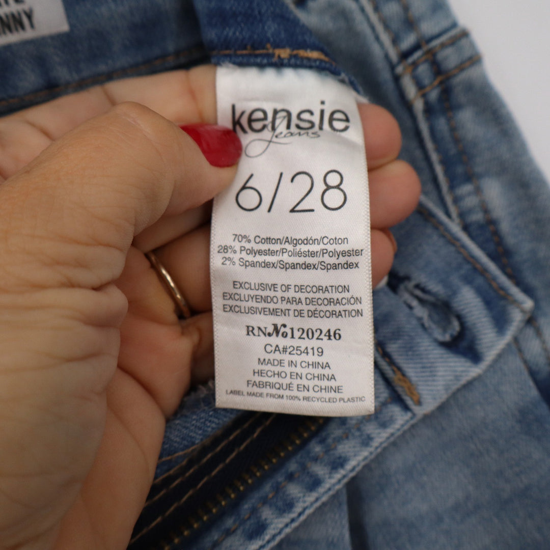 Kensie Jeans Ultimate High Rise Skinny Light Wash Denim Size 6/28 Ankle Length