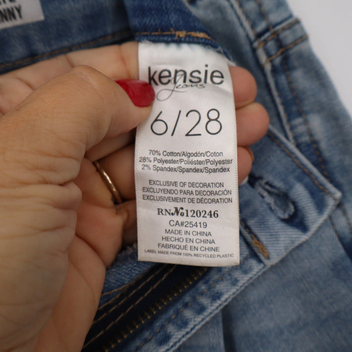Kensie Jeans Ultimate High Rise Skinny Light Wash Denim Size 6/28 Ankle Length