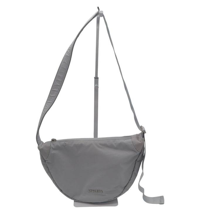 Athleta Revive Crossbody Bag Light Grey Nylon Crescent Sling Sporty