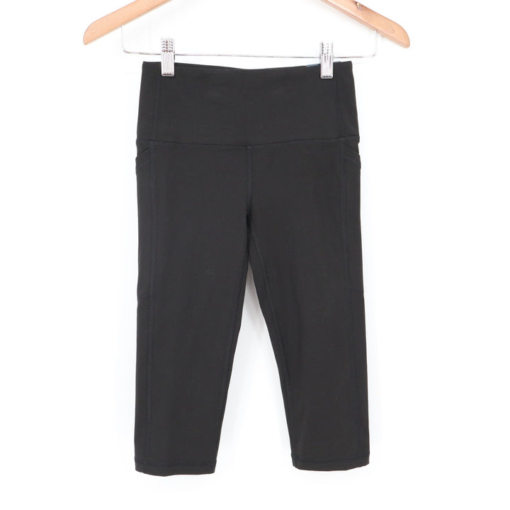 DSG Womens Momentum Crop Leggings Pure Black XXS High Rise Capri Pocket