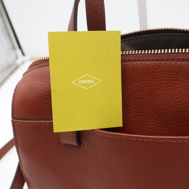 Fossil Rachel Satchel Brown Leather Crossbody Bag New