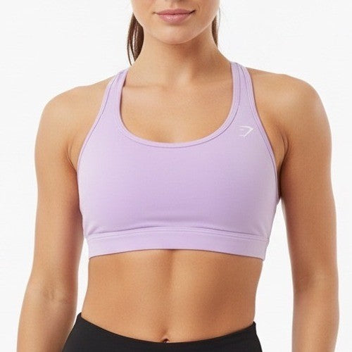 Gymshark Lilac Sports Bra XS Athletic Workout Fitness Cross Strap