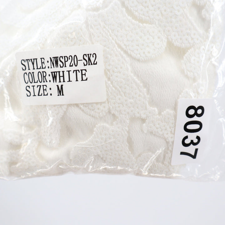 Naked Wardrobe The Statement White Sequin Lace Mini Skirt M