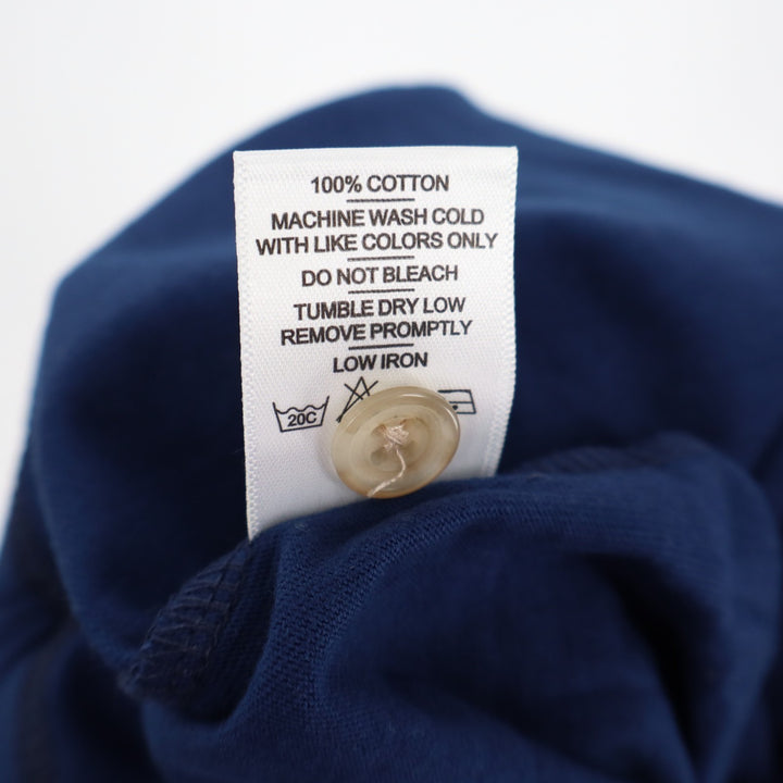 American Giant Horizon Shirt Mens M Blue Spread Collar Short Sleeve Button Up