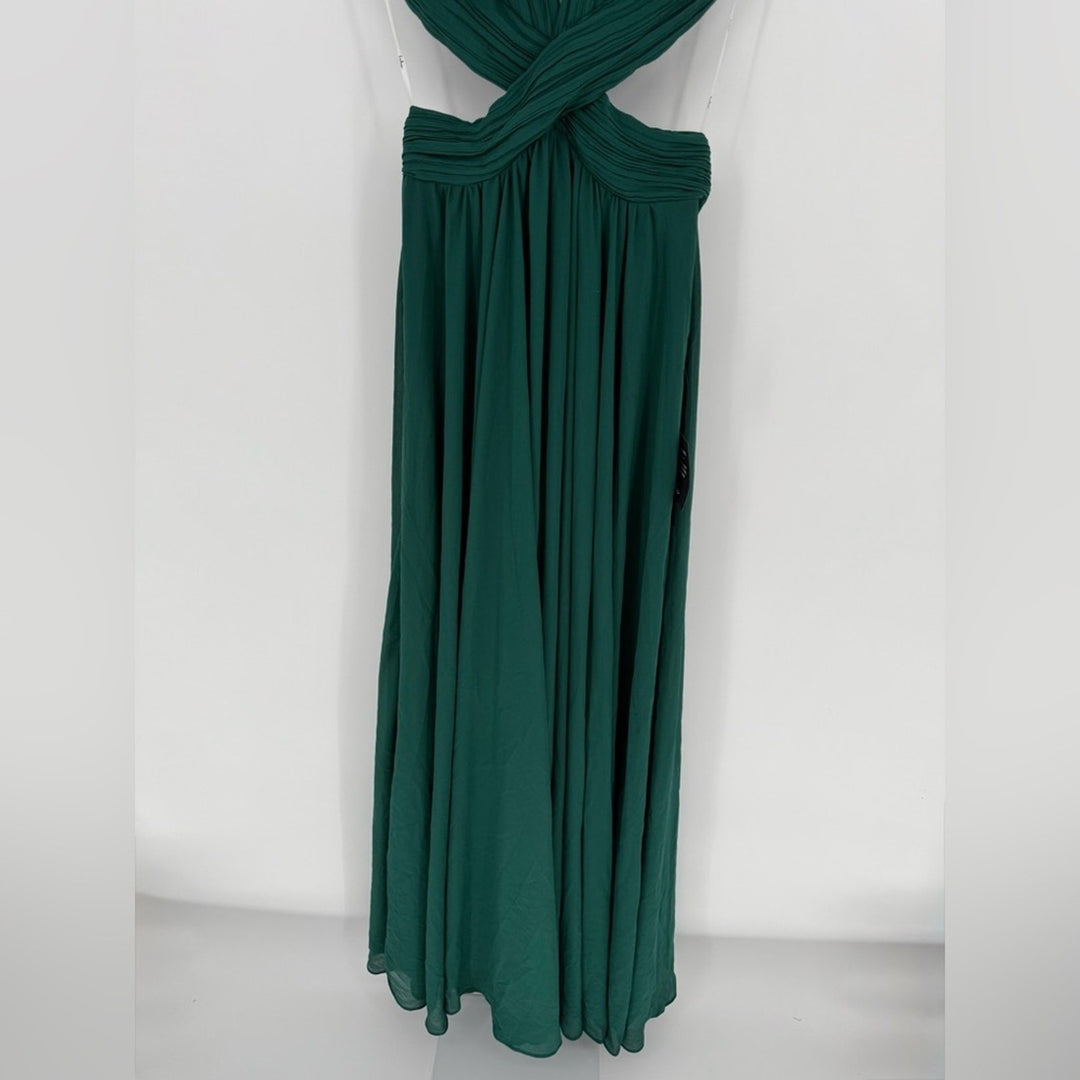 Lulus Vivid Imagination Forest Green Cutout Maxi Dress Size S