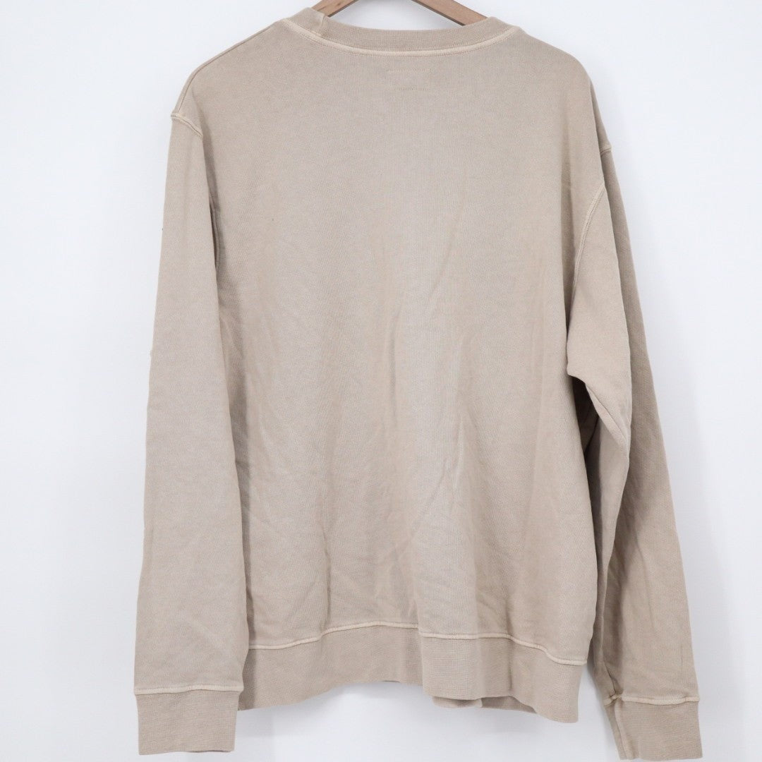 American Giant Vintage Washed Relaxed French Terry Crew Sweatshirt Mens L Beige