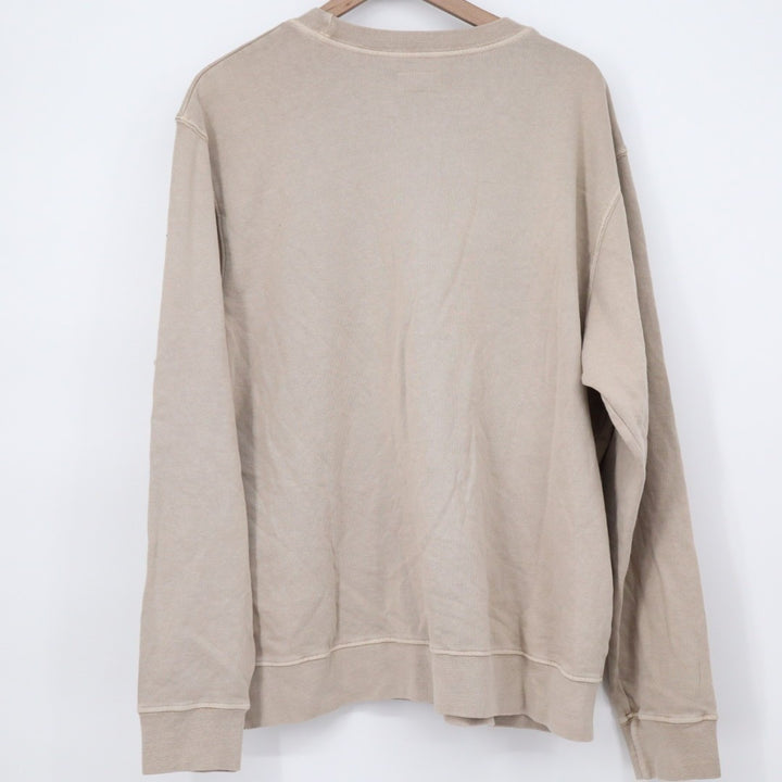 American Giant Vintage Washed Relaxed French Terry Crew Sweatshirt Mens L Beige
